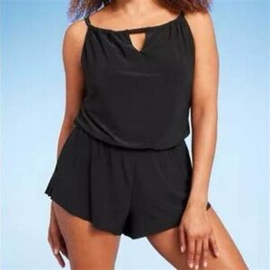 Black Swim Romper by Aqua Green